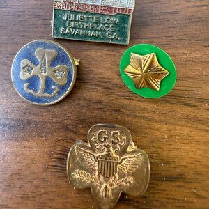 1980s Girl Scout Pins Vintage + Juliette Low Birthplace pin